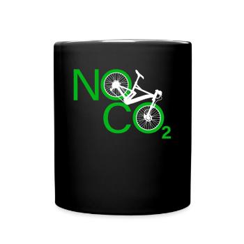 No CO2 Bike Climate Change MTB Mountain Bike E-Bike - Full Colour Mug - black - Front