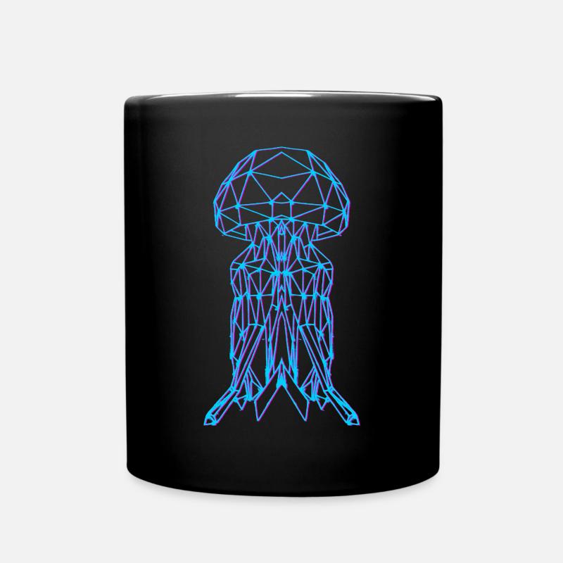 Qualle Vaporwave - Tasse einfarbig - Schwarz