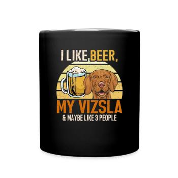 Vizsla Bier Retro Vintage Ungarischer Vizsla - Tasse einfarbig - Schwarz - Vorne