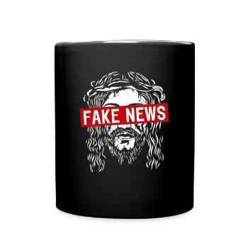 Jesus Fake News - Tasse einfarbig - Schwarz - Vorne