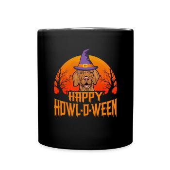 Vizsla Halloween Happy Howl-O-Ween - Full Colour Mug - black - Front