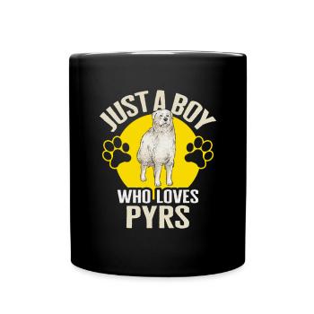 Grandes Pyrénées Juste un garçon qui aime les Pyrénées - Mug uni - noir - Devant
