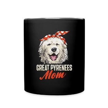 Great Pyrenees Mama Dog Pyrenees - Full Colour Mug - black - Front