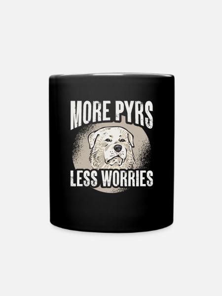 Mehr Pyrs weniger Sorgen Große Pyrenäen - Tasse einfarbig - Schwarz