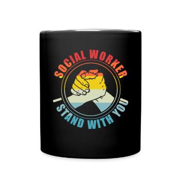 School Social Work Month Retro - Full Colour Mug - black - Front