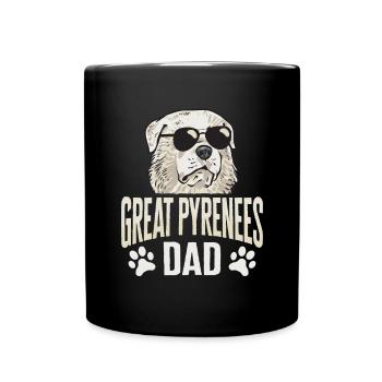 Great Pyrenees Papa Hund Pyrenäen - Tasse einfarbig - Schwarz - Vorne