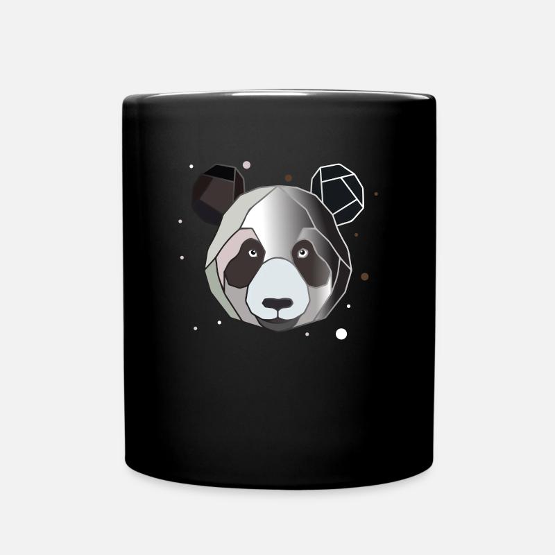Panda Polygon Kunst Tier Geometrie - Tasse einfarbig - Schwarz