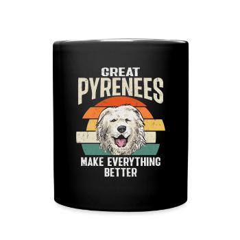 Great Pyrenees make everything better - Full Colour Mug - black - Front
