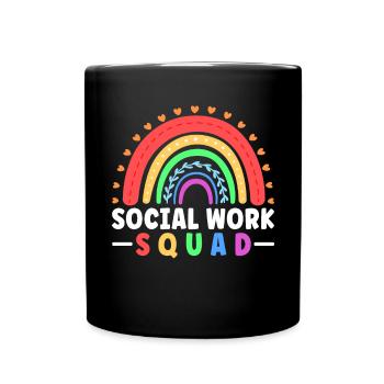 School Social Work Month Rainbow - Full Colour Mug - black - Front