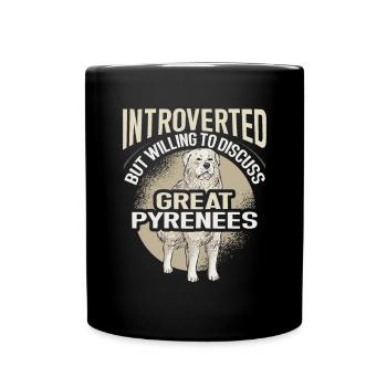 Introvertiert, aber diskussionsfreudig Große Pyren - Tasse einfarbig - Schwarz - Vorne
