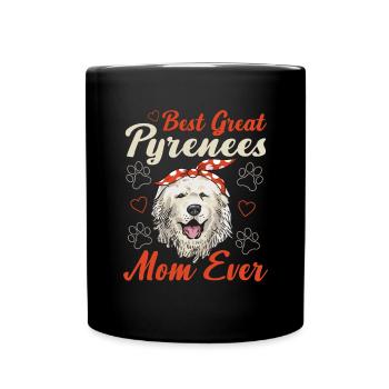 Beste Great Pyrenees Mama aller Zeiten - Tasse einfarbig - Schwarz - Vorne