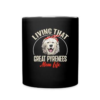 Great Pyrenees Hundemutter - Tasse einfarbig - Schwarz - Vorne