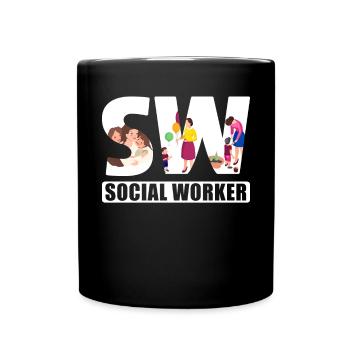Mois du travail social scolaire Sw Social - Mug uni - noir - Devant