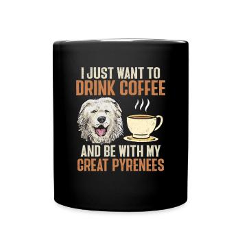 Great Pyrenees Hund Kaffee Pyrenäen - Tasse einfarbig - Schwarz - Vorne