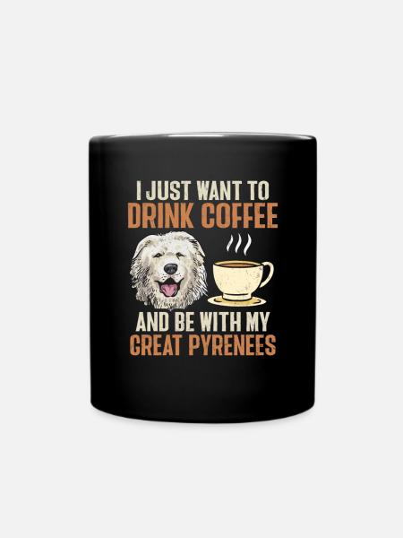 Great Pyrenees Hund Kaffee Pyrenäen - Tasse einfarbig - Schwarz