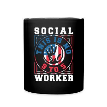School Social Work Month Hands - Full Colour Mug - black - Front