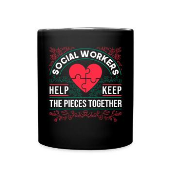 School Social Worker Month Heart - Full Colour Mug - black - Front
