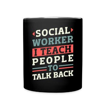 School Social Work Month Retro - Full Colour Mug - black - Front