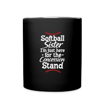 Softball Schwester Baseball Bruder Sport Geschenk - Tasse einfarbig - Schwarz - Vorne