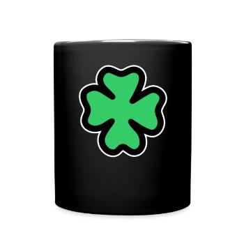 trèfle à quatre feuilles - Mug uni - noir - Devant