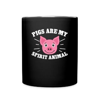Pigs Are My Spirit Animal Shirt Pig - Full Colour Mug - black - Front