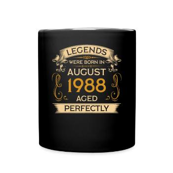 Birthday Legends Were Born Ins August 1988 - Full Colour Mug - black - Front