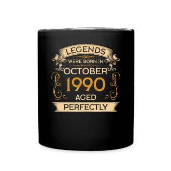 Geburtstag Legends Were Born In Oktober 1990 - Tasse einfarbig - Schwarz - Vorne