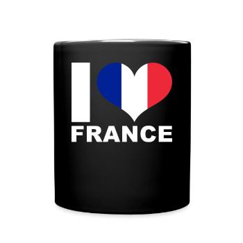 J’aime la France drapeau du cœur France - Mug uni - noir - Devant