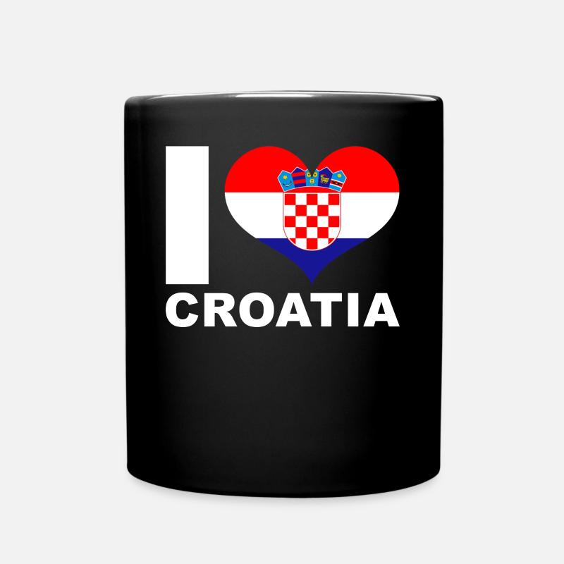 Ich liebe Kroatien Herz Flagge Kroatien - Tasse einfarbig - Schwarz