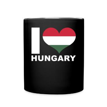 J’aime la Hongrie Heart Flag Hongrie - Mug uni - noir - Devant