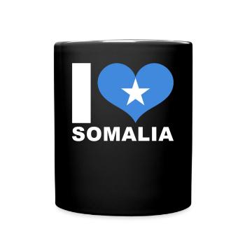 J’aime somalie drapeau du cœur Somalie - Mug uni - noir - Devant