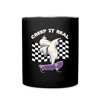 CREEP IT REAL Halloween Dabbing Ghost - Tasse einfarbig - Schwarz - Vorne