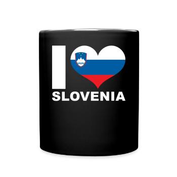 Ich liebe Slowenien Herz Flagge Slowenien - Tasse einfarbig - Schwarz - Vorne
