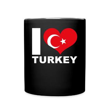 I love Turkey heart flag Turkey - Full Colour Mug - black - Front