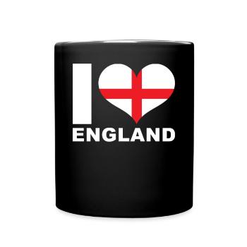 J’aime l’Angleterre drapeau du cœur Angleterre - Mug uni - noir - Devant