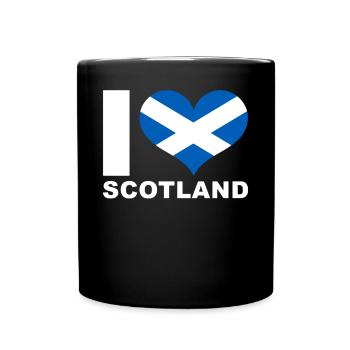 I love Scotland heart flag Scotland - Full Colour Mug - black - Front