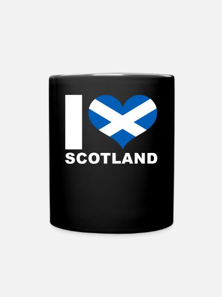 I love Scotland heart flag Scotland - Full Colour Mug - black