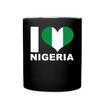 J’aime le drapeau du cœur du Nigeria - Mug uni - noir - Devant