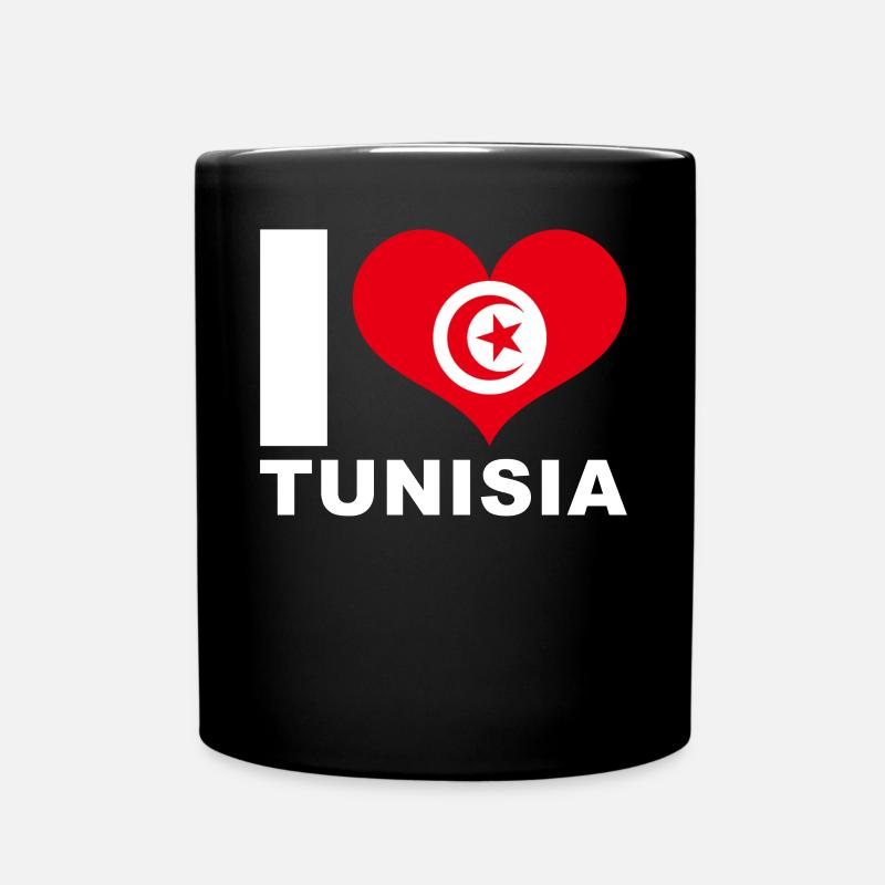 J’aime tunisie drapeau du cœur Tunisie - Mug uni - noir