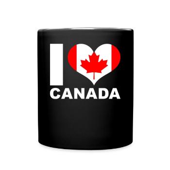 I love Canada heart flag Canada - Full Colour Mug - black - Front