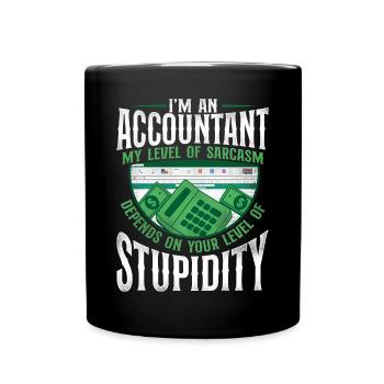 Accountant Bookkeeper Accounting - Full Colour Mug - black - Front