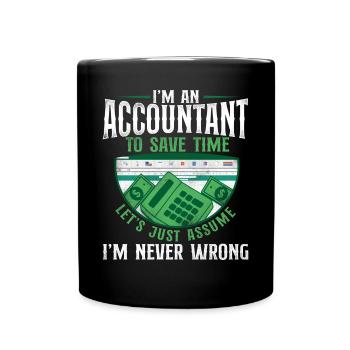 Accountant Bookkeeper Accounting - Full Colour Mug - black - Front