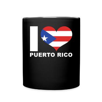 J’adore porto rico drapeau du cœur Porto Rico - Mug uni - noir - Devant