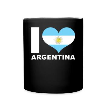 I love Argentina heart flag Argentina - Full Colour Mug - black - Front