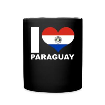 Ich liebe Paraguay Herz Flagge Paraguay - Tasse einfarbig - Schwarz - Vorne
