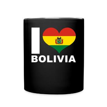 J’aime bolivie drapeau de cœur Bolivie - Mug uni - noir - Devant