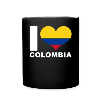 J’aime colombie drapeau de cœur Colombie - Mug uni - noir - Devant