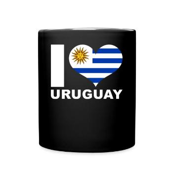 Ich liebe Uruguay Herz Flagge Uruguay - Tasse einfarbig - Schwarz - Vorne