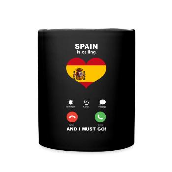 Spanien is calling Spanien Herz Souvenir - Tasse einfarbig - Schwarz - Vorne