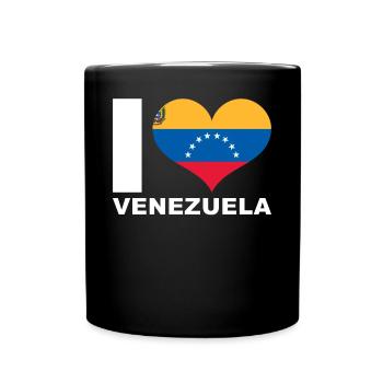 I love Venezuela heart flag Venezuela - Full Colour Mug - black - Front